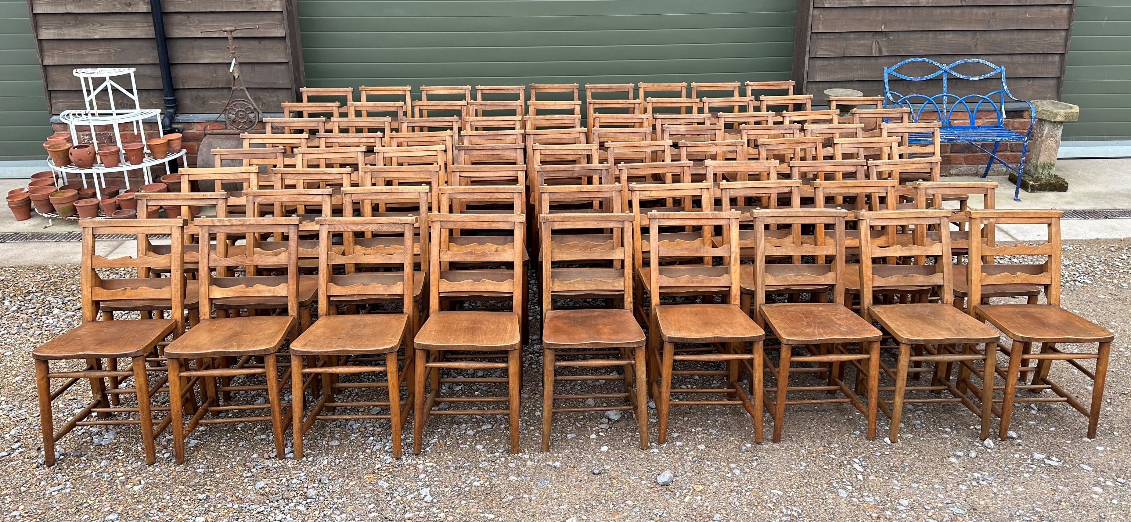 Antique Church Chairs Used with a Kitchen Table