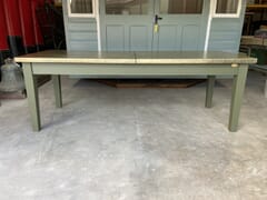 Antique Brass Kitchen Table With Tapered Legs