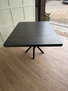 Antique Zinc Top Dining Table with Metal Base