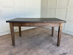 Antique Zinc Top Kitchen Table With Waxed Base