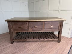 Bespoke Brass Kitchen Island Unit with Pull Out Drawers
