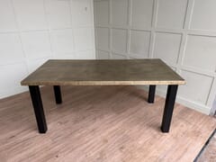 Brass Bespoke Dining Table With Metal Square Legs