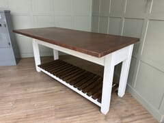 Copper Kitchen Island With Overhang For Seating