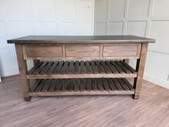 Handmade Antique Zinc Kitchen Central Island Storage