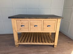 Handmade Antique Zinc Kitchen Central Island Unit