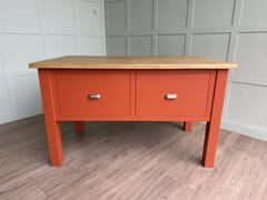 Handmade Plank Top Kitchen Island Unit With Drawers