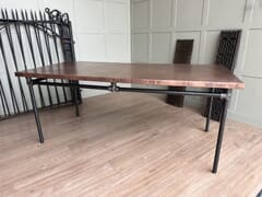 industrial Style Copper Table With Metal Legs