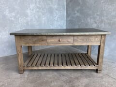 Kitchen Island With Waxed Jacobean Base