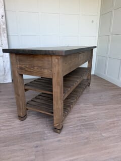 Made to Measure Zinc Kitchen Central Island with Storage