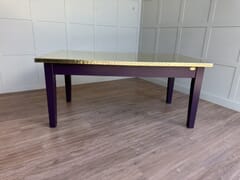 Natural Brass Dining Table with Painted Base