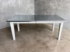 Natural Finish Zinc Top Table With A Small Drawer