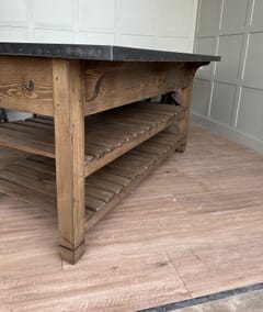 Overhang On Zinc Top Kitchen Island