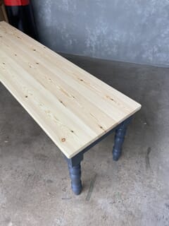 Plank Top Table With Turned Legs