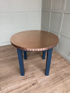 Round Natural Copper Finish Dining Table