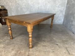 Waxed Wooden Table With A Plank Top