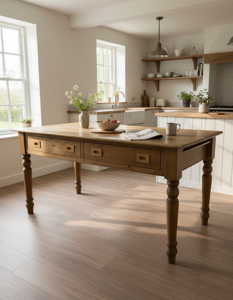 Buy Bespoke Made Furniture Such as Metal Top Tables & Worktops From Zinc, Brass or Copper, Reclaimed Pine Butchers Blocks, Kitchen Dresser & Benches at UKAA