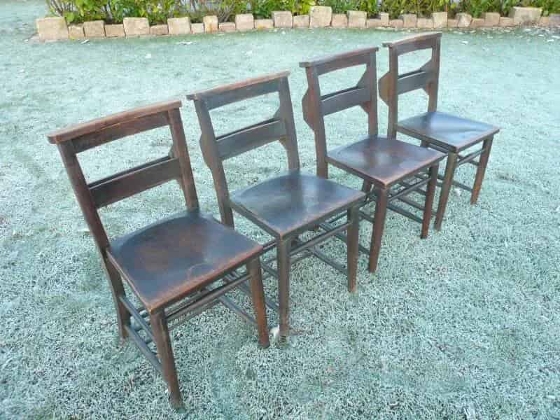 Set Of 4 Church Chairs