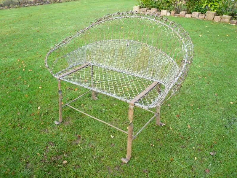 Wirework Garden Bench Circa 1920 - 3741