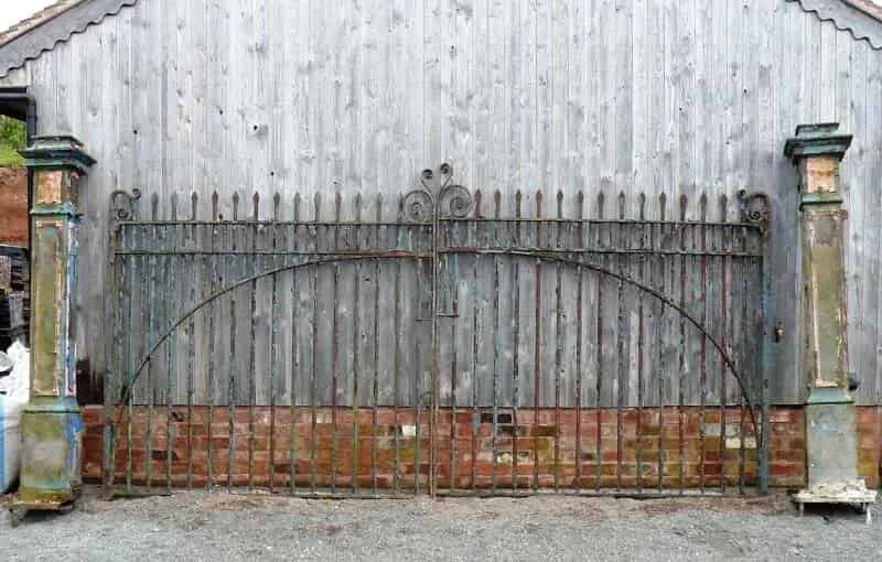 Original Pair Of Victorian Cast and Wrought Iron Gates