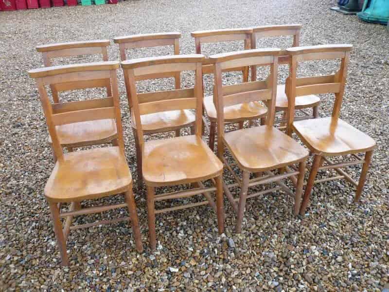 Set of 8 Church Chairs