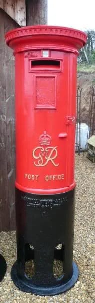 George 6th Cast Iron Pillar Box Circa 1938 - 3732