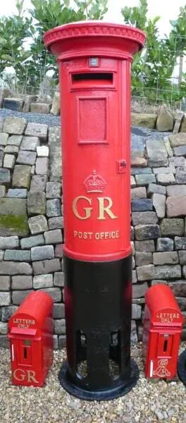 Antique Royal Mail Cast Iron Pillar Box - 3731