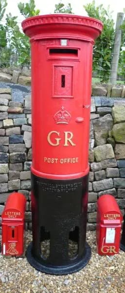 Royal Mail Original GR Cast Iron Pillar Box Circa 1915 - 3729
