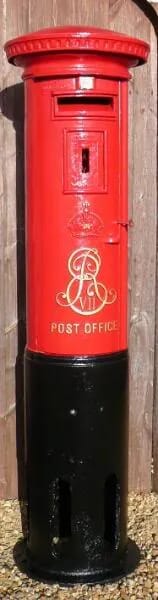 Reclaimed Edward 7th Cast Iron Pillar Box Circa 1905 - 3774