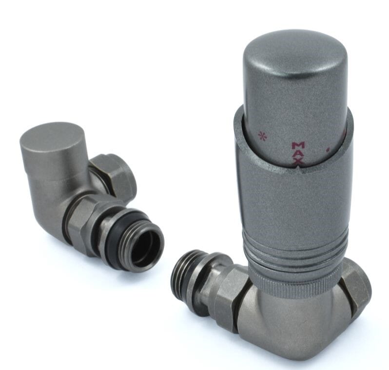 Delta Metallic Grey Finish TRV Corner Radiator Valves  - DECMG