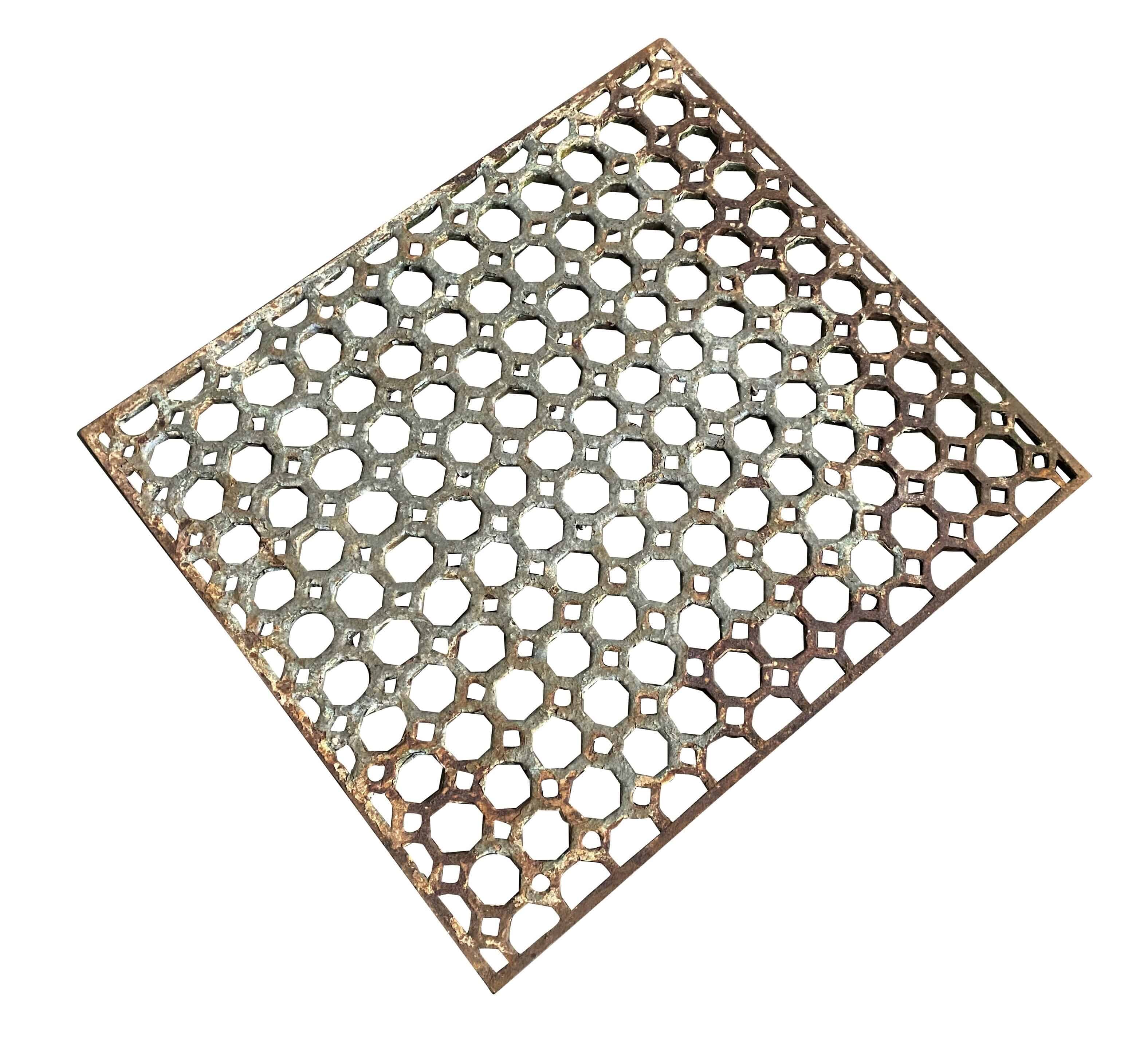 Genuine Antique Decorative Cast Iron Floor Grille