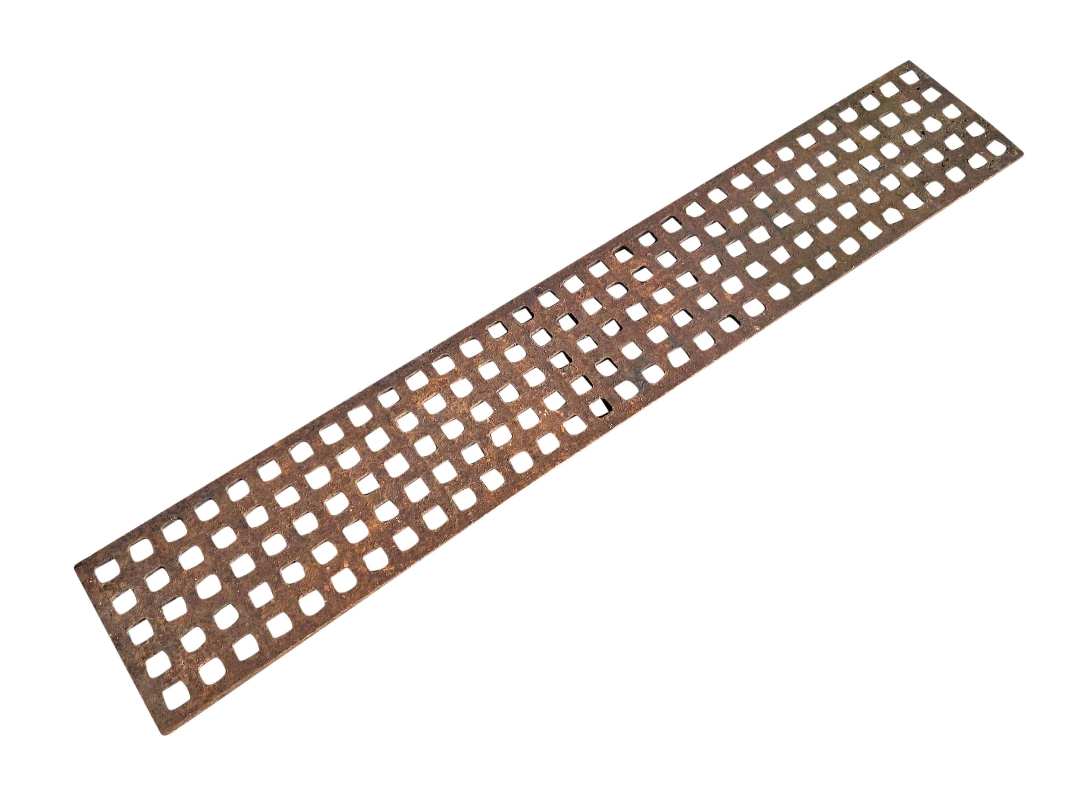 Antique Long Genuine Cast Iron Floor Grid / Grille