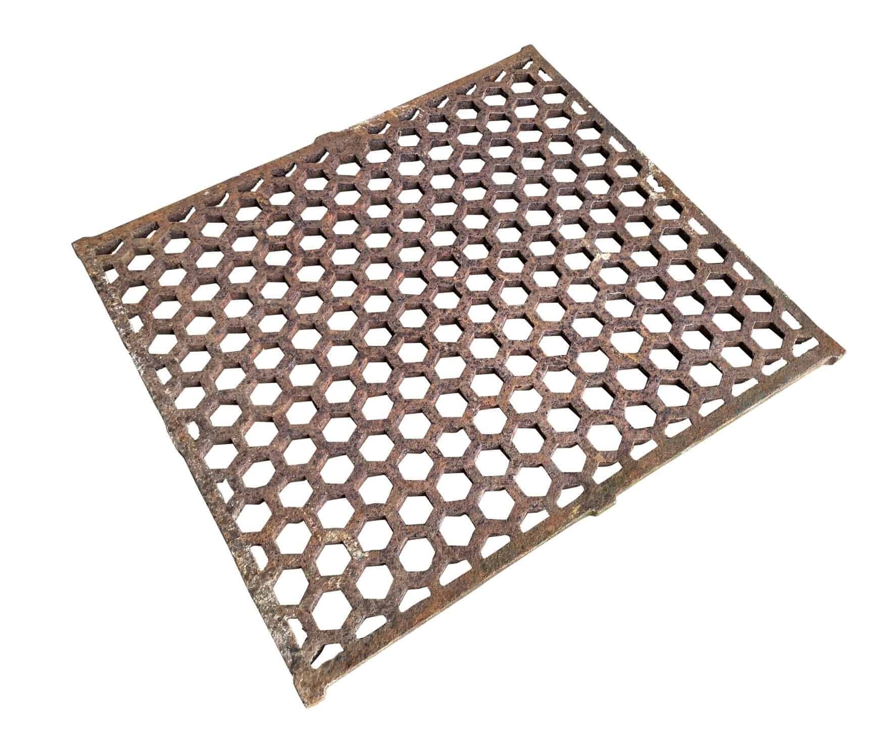 Antique Hexagon Style Cast Iron Floor Grid / Grille
