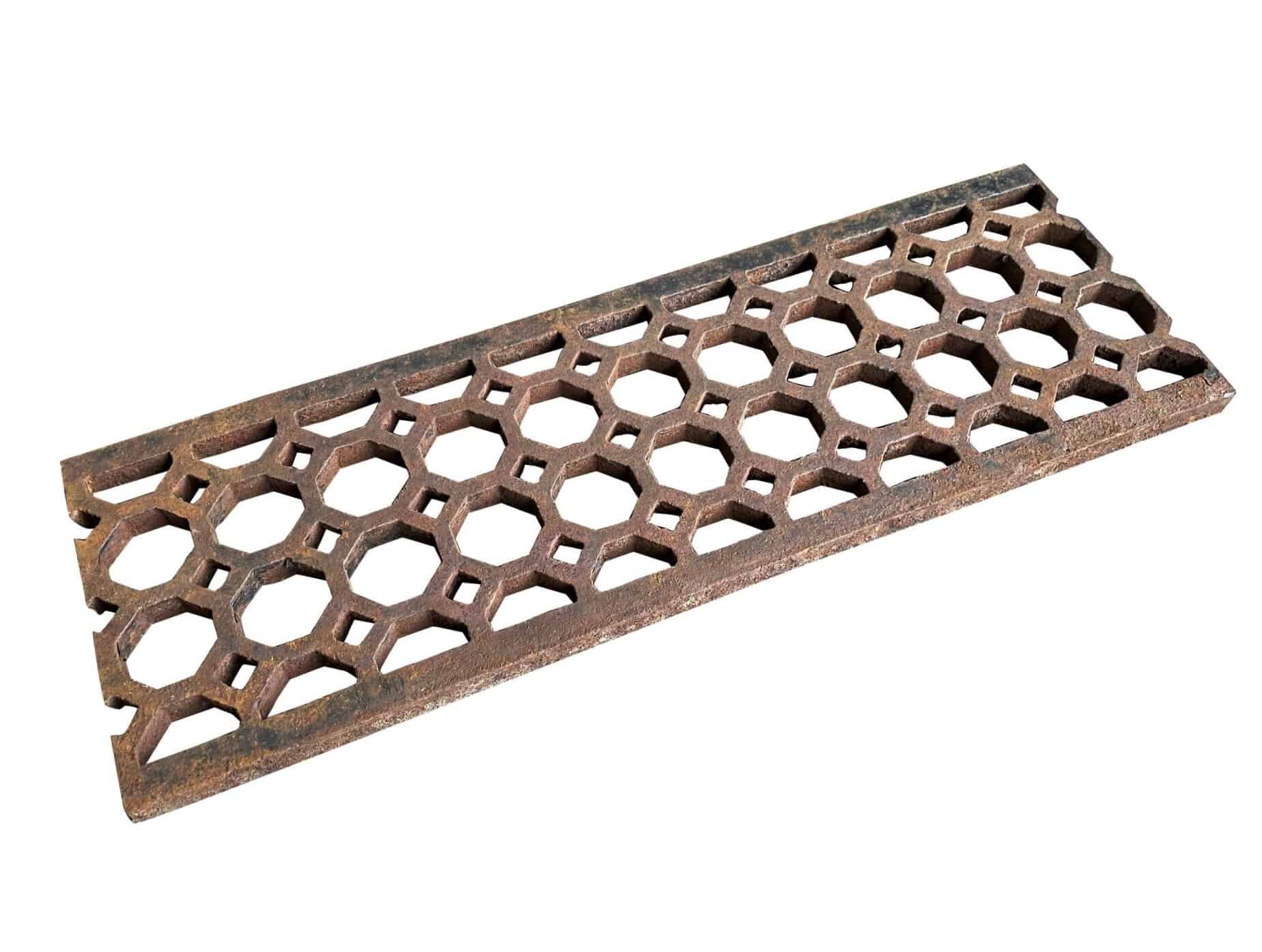 Antique Small Octagon Cast Iron Floor Grille / Grid