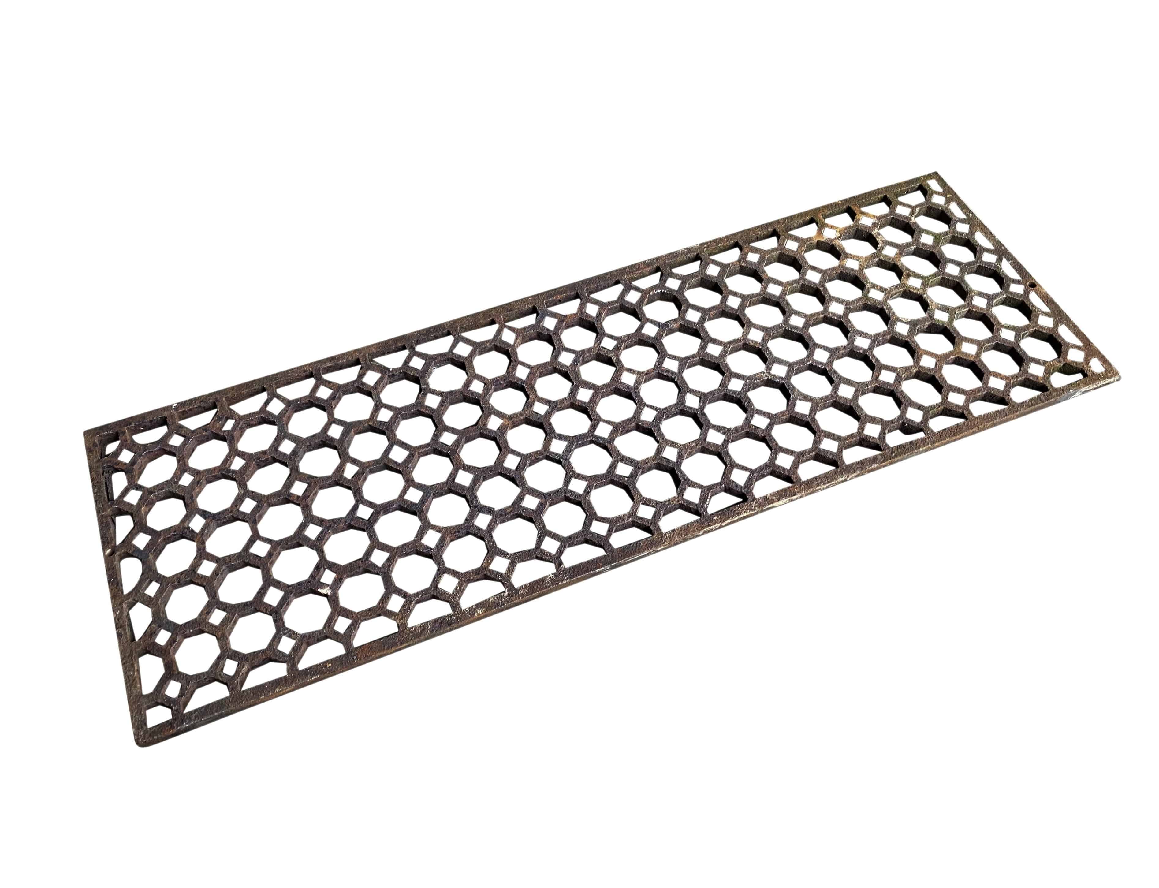 Antique Large Octagon Cast Iron Floor Grille / Grid