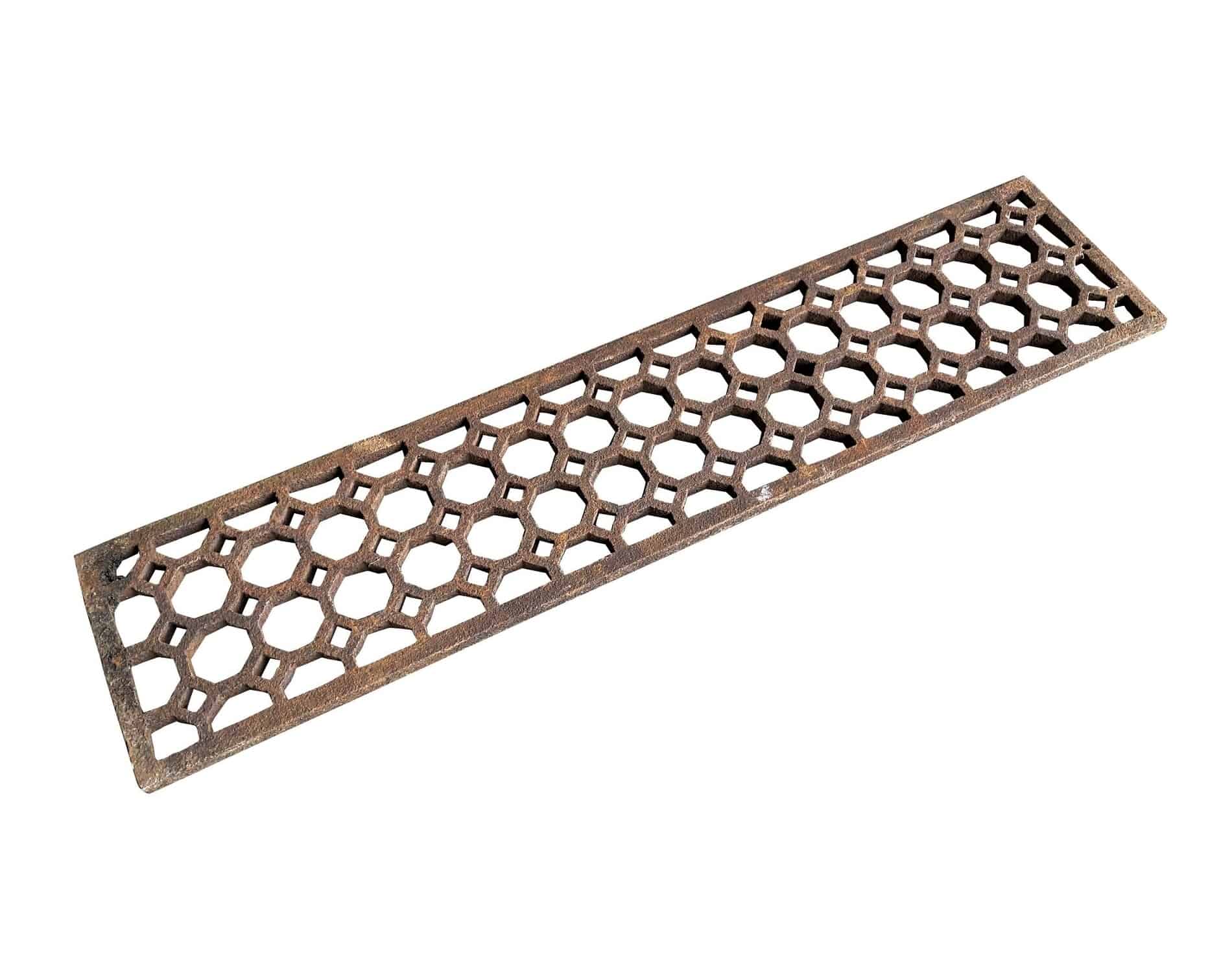 Genuine Antique Octagon Cast Iron Floor Grille / Grid