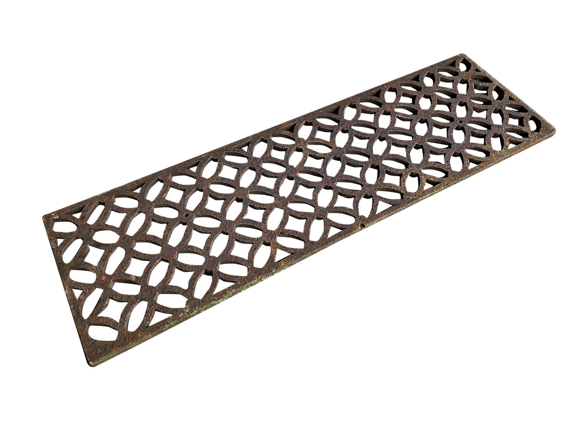 Decorative Genuine Antique Cast Iron Floor Grille / Grid - 9234