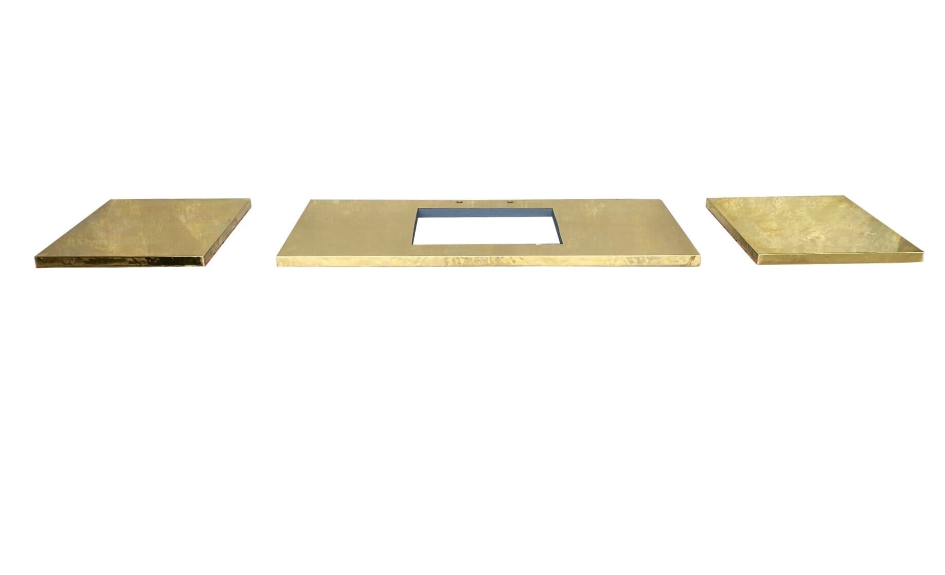 Bespoke Natural Brass Kitchen Worktops With Cutouts - D1673
