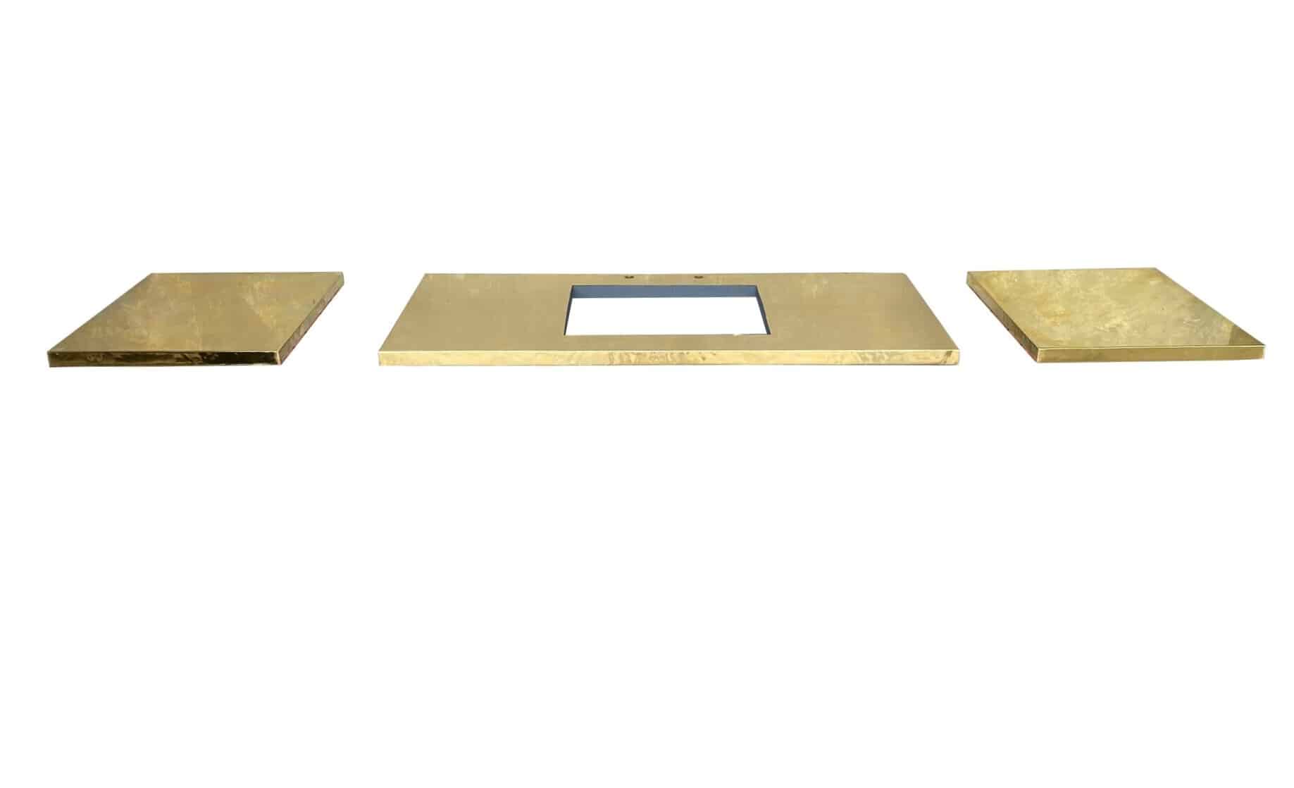 Bespoke Natural Brass Kitchen Worktops With Cutouts