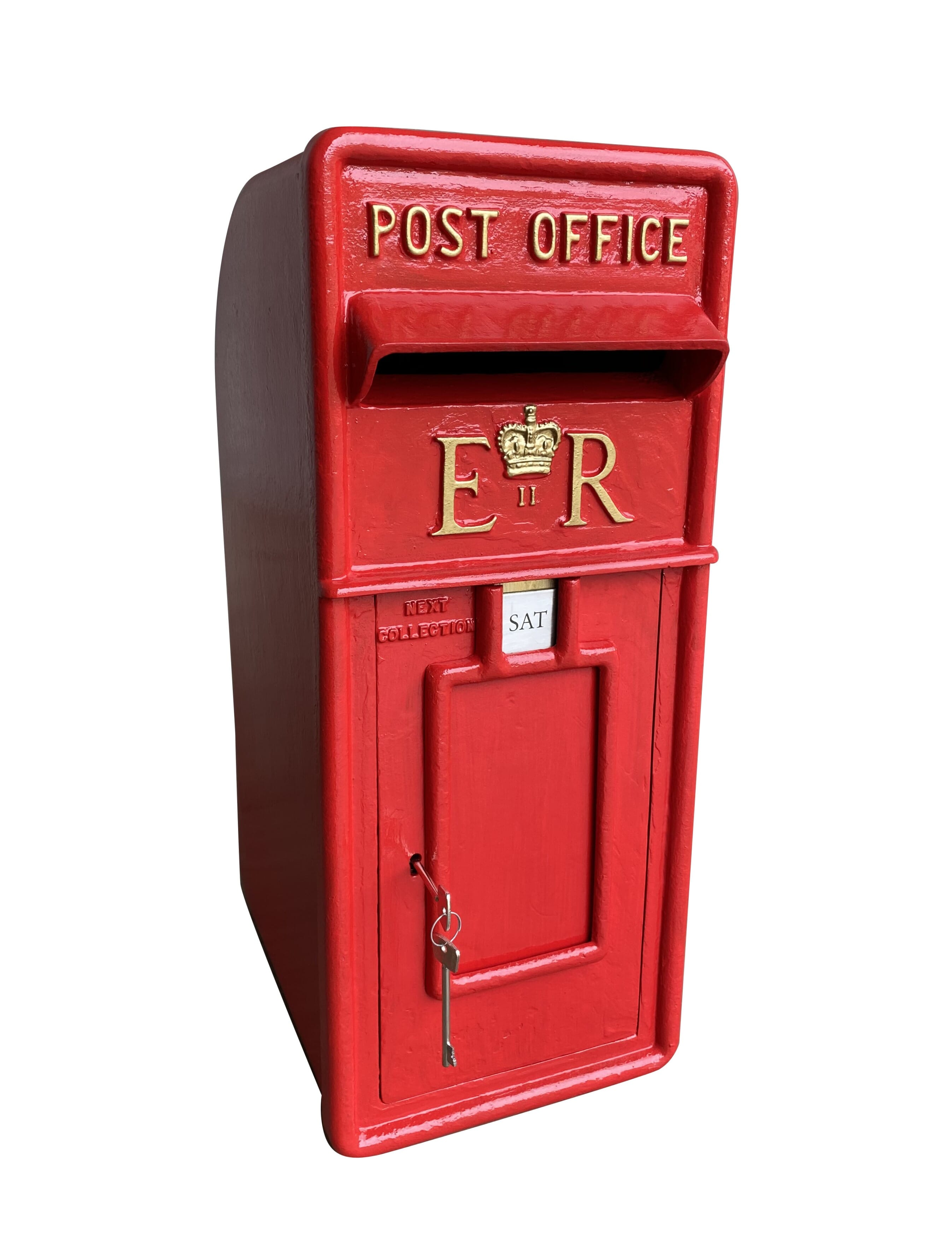Original Red Post Office ER II Cast Iron Post Box - 9175