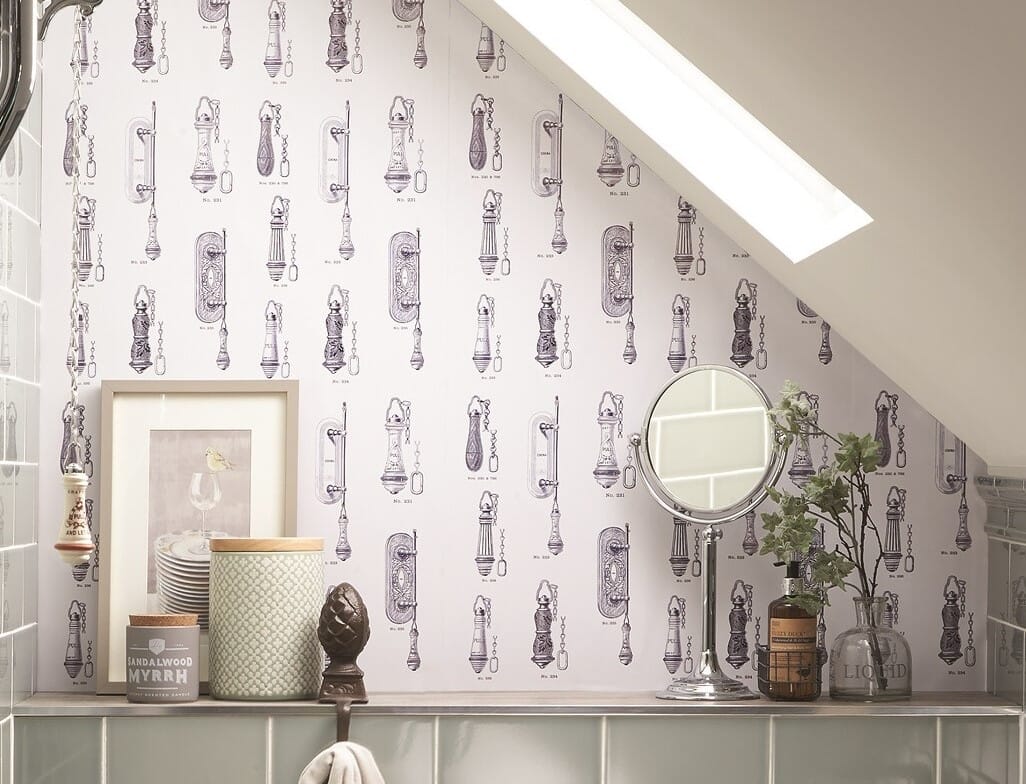 Thomas Crapper Cistern Pull Wallpaper  - TCWLCIST001