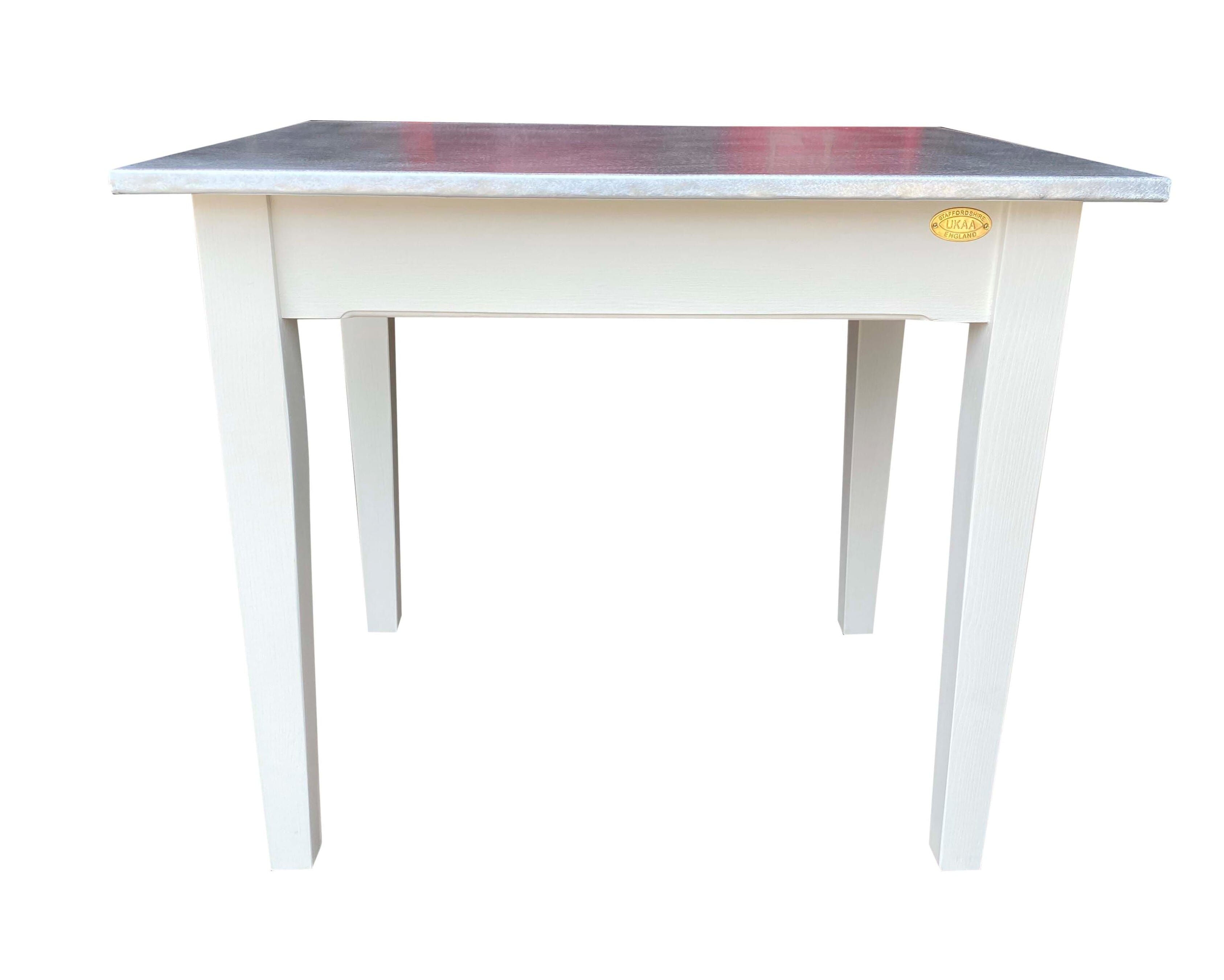 Bespoke Matt Zinc Top Table With Painted Base - D1675