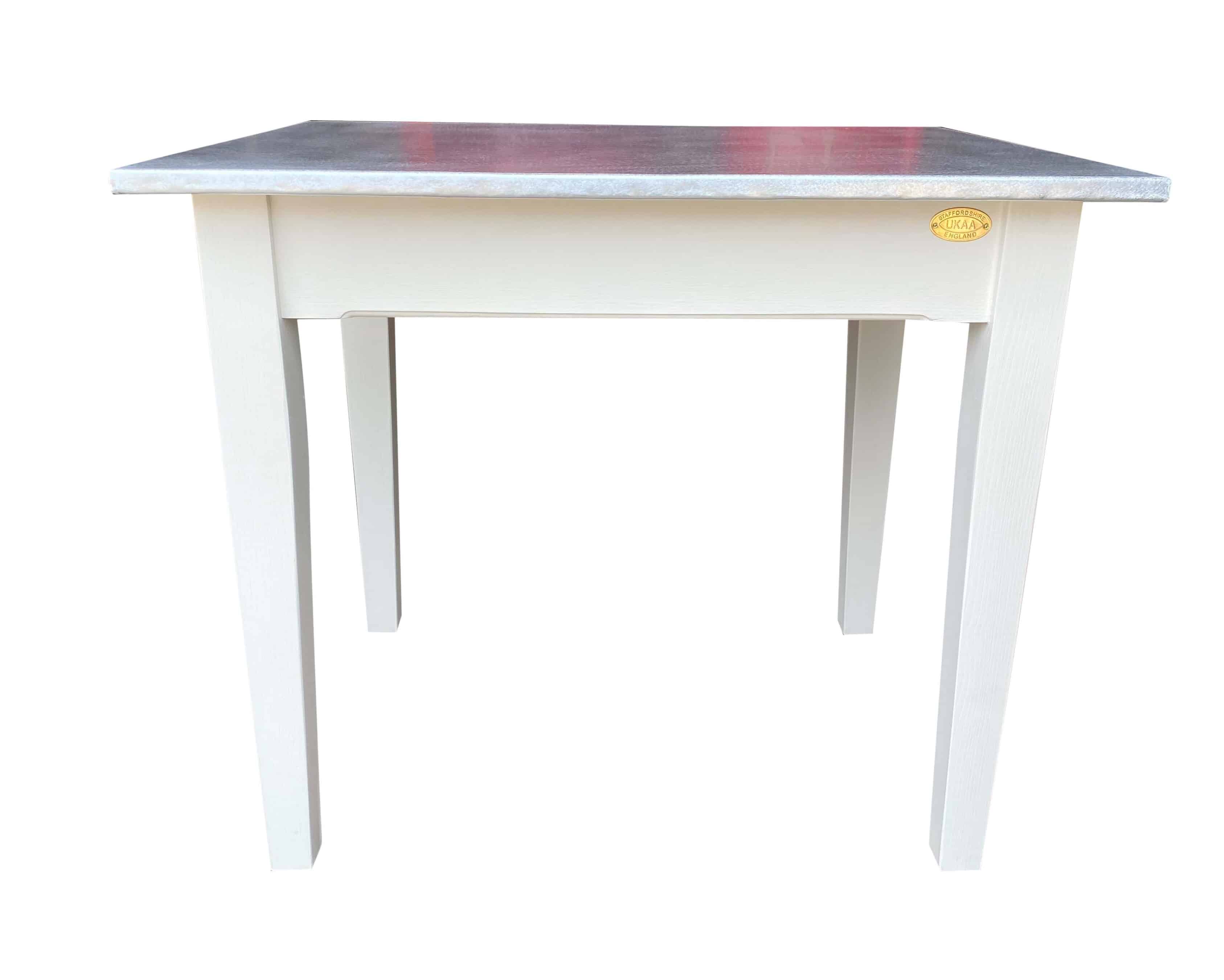 Bespoke Matt Zinc Top Table With Painted Base