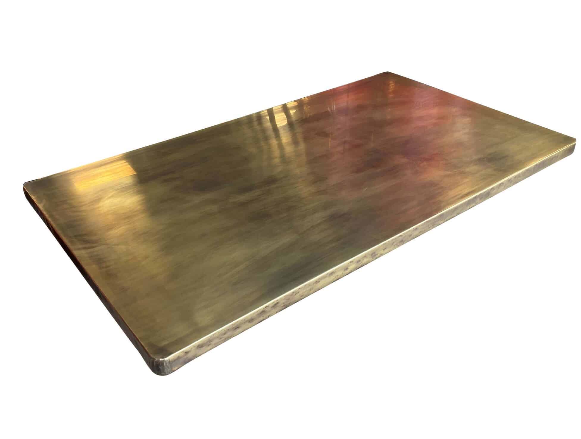 Bespoke Antique Brass Table Top with Rounded Corners