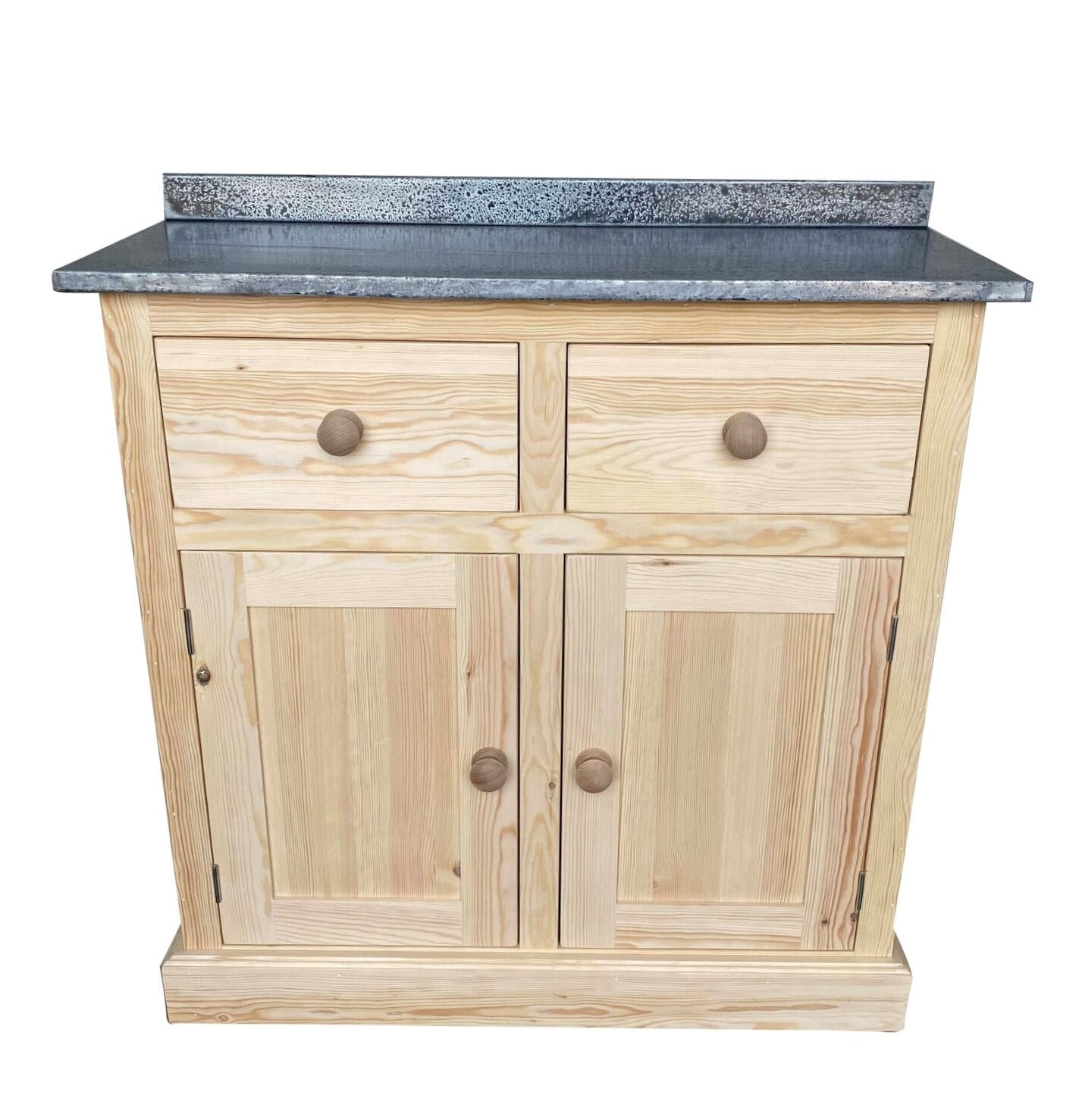 Bespoke Distressed Antiqued Zinc Top Side Cupboard - D1681