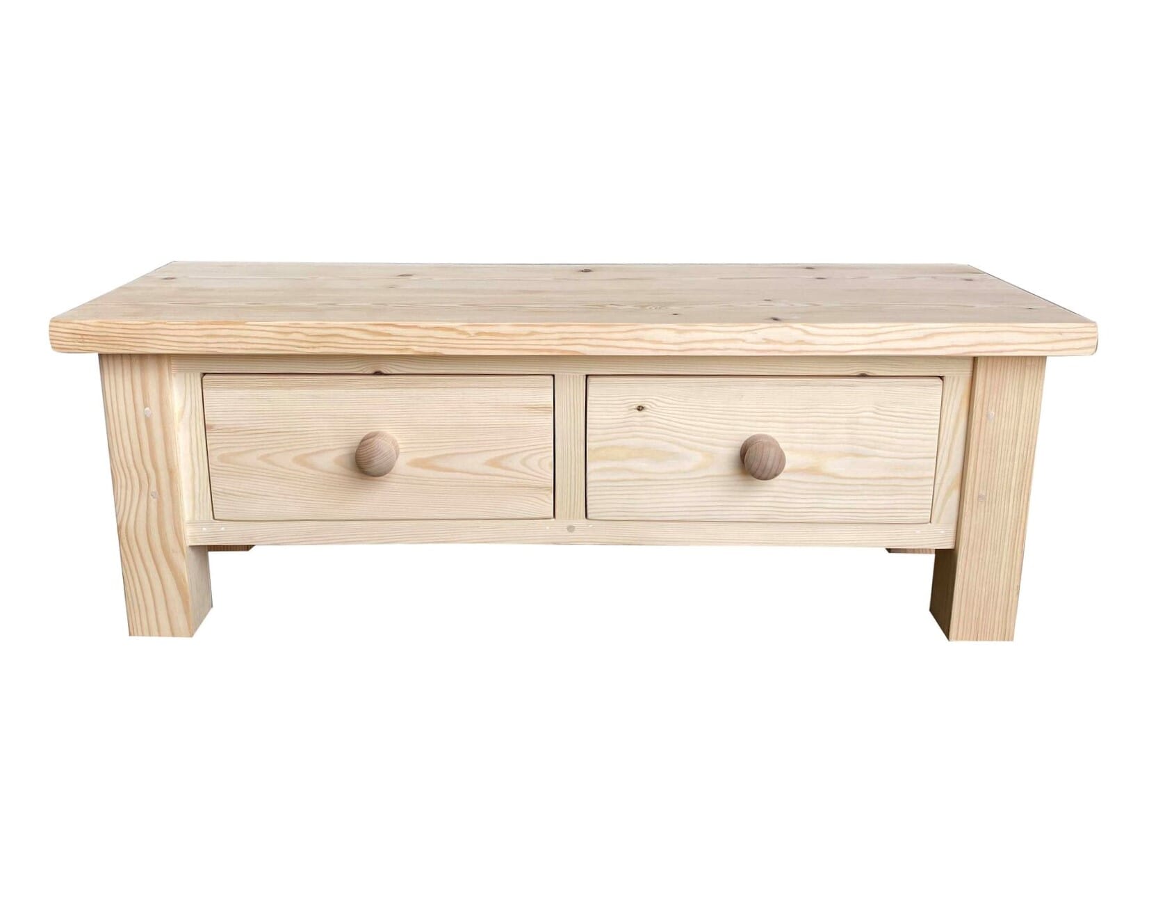 Bespoke Redwood Pine TV Stand with Drawers - D1682