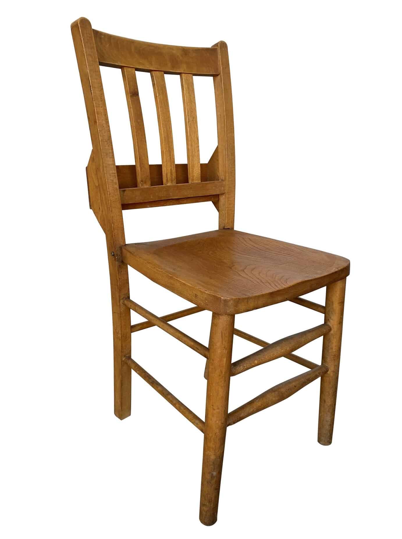 Antique Old Church / Chapel Chairs With Book Holders