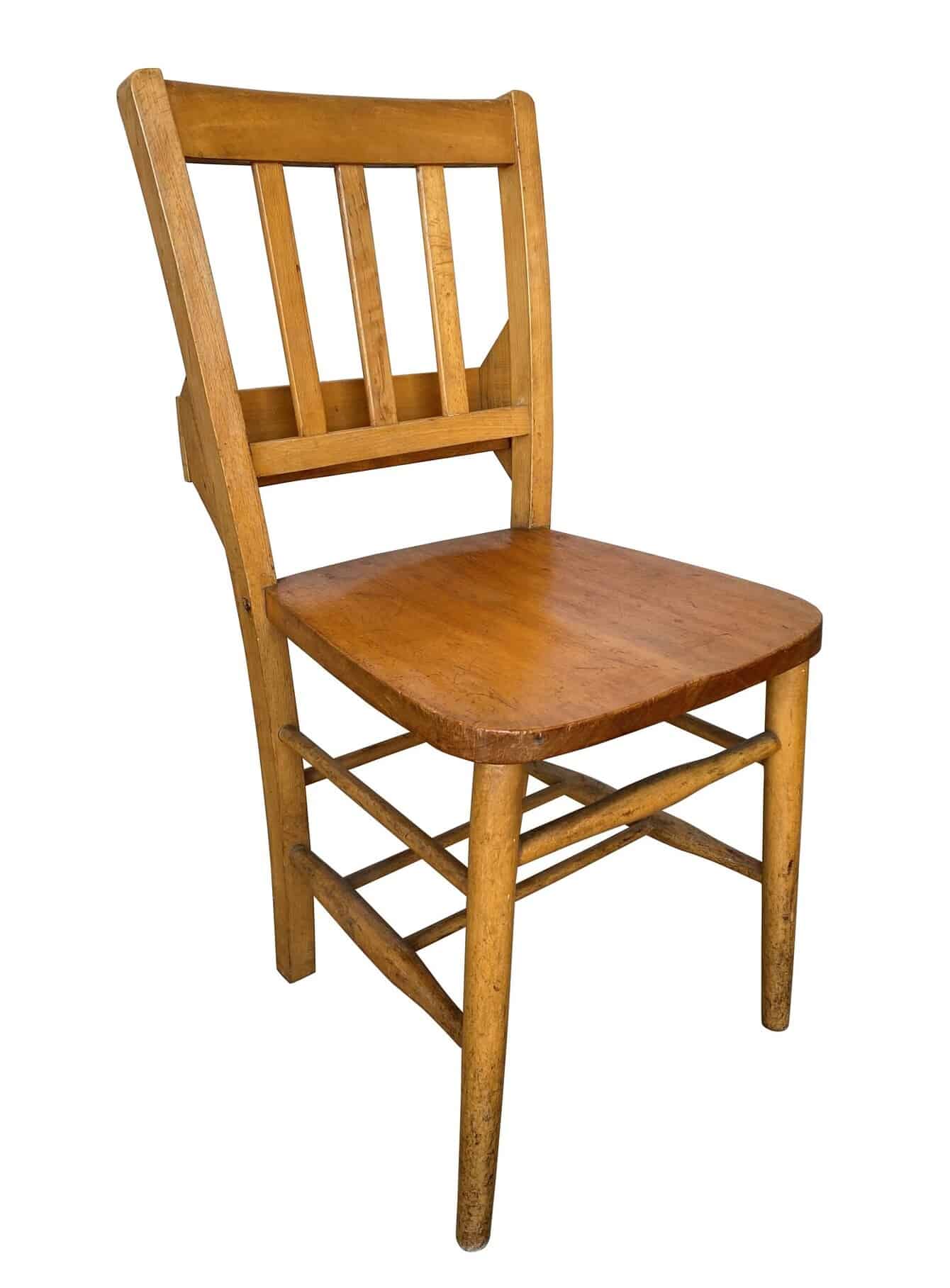 Antique Old Church / Chapel Chairs With Bible Holders