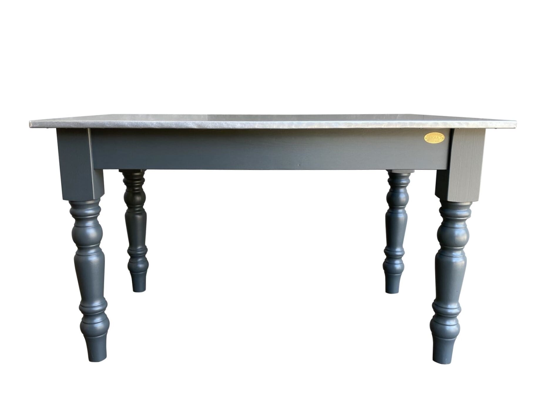 Bespoke Matt Zinc Top Kitchen Table With Painted Base - D1685