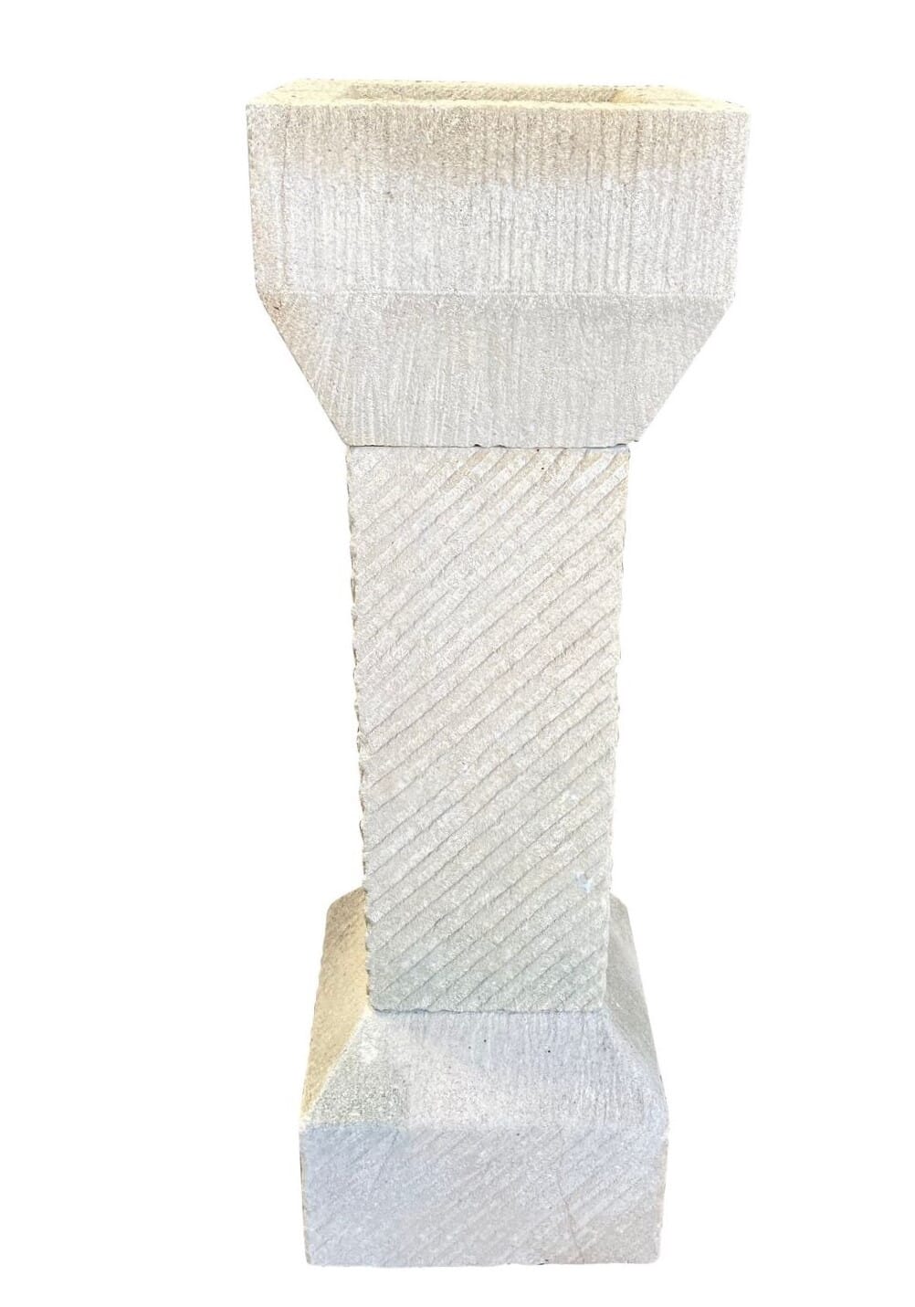 Hand Carved Solid Limestone Garden Bird Bath - 9019a