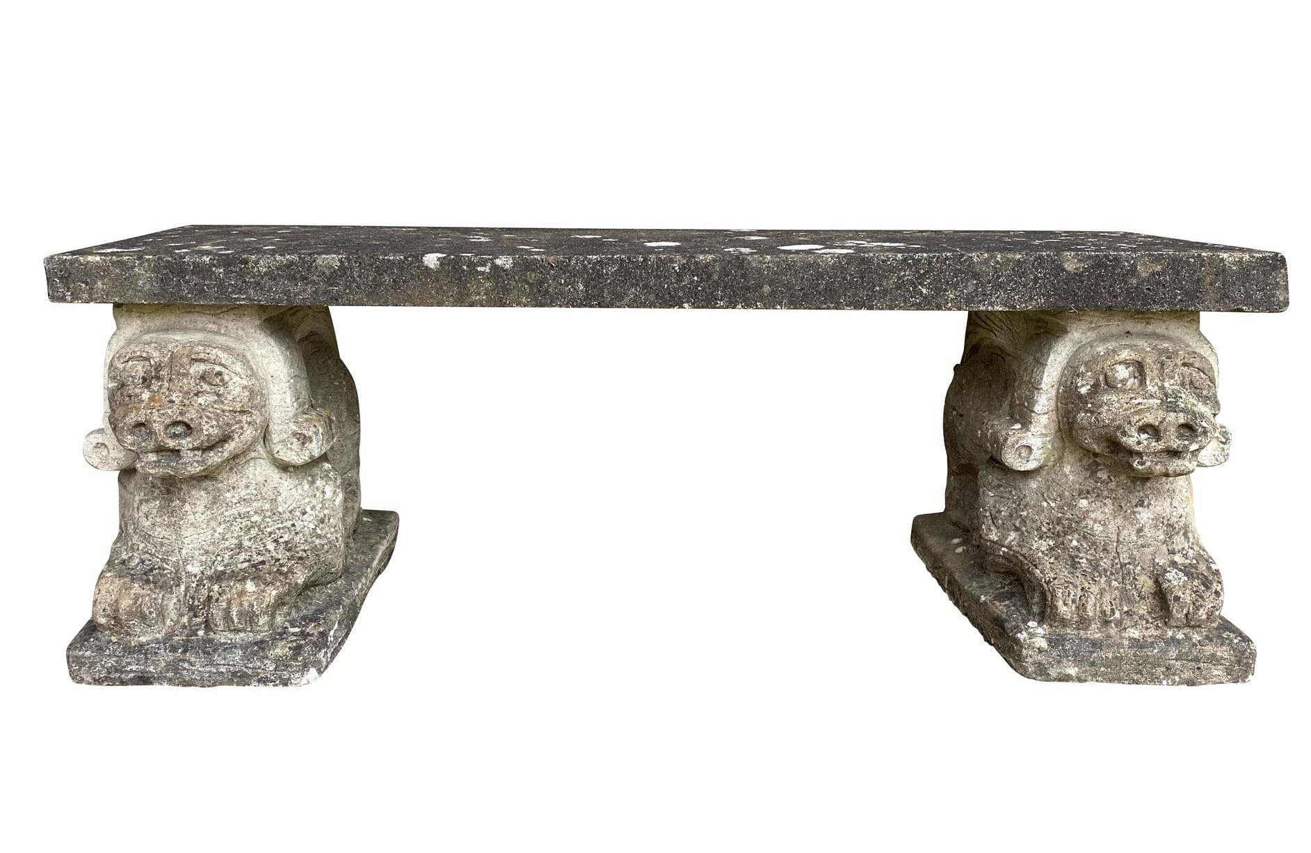 Vintage Reconstituted Stone Garden Bench - 9264